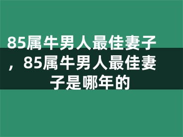 85属牛男人最佳妻子,85属牛男人最佳妻子是哪年的