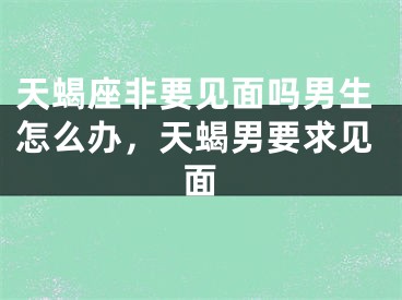 天蝎座非要见面吗男生怎么办，天蝎男要求见面