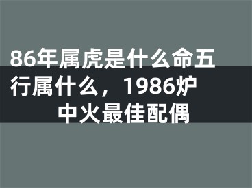 86年属虎是什么命五行属什么，1986炉中火最佳配偶