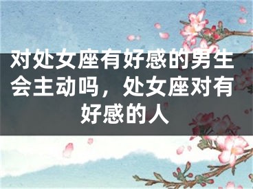 对处女座有好感的男生会主动吗,处女座对有好感的人