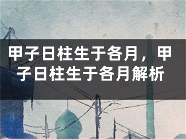 甲子日柱生于各月，甲子日柱生于各月解析