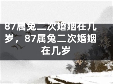 87属兔二次婚姻在几岁，87属兔二次婚姻在几岁