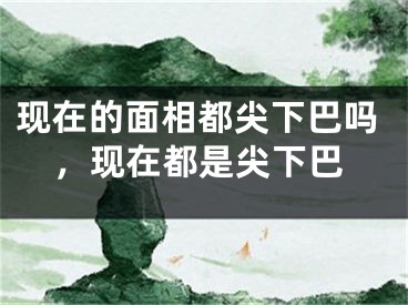现在的面相都尖下巴吗,现在都是尖下巴