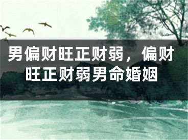男偏财旺正财弱，偏财旺正财弱男命婚姻