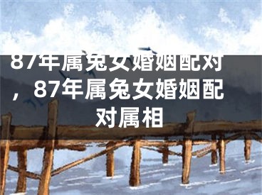 87年属兔女婚姻配对，87年属兔女婚姻配对属相