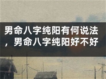 男命八字纯阳有何说法，男命八字纯阳好不好