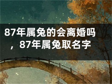 87年属兔的会离婚吗,87年属兔取名字