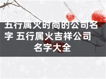五行属火时尚的公司名字 五行属火吉祥公司名字大全