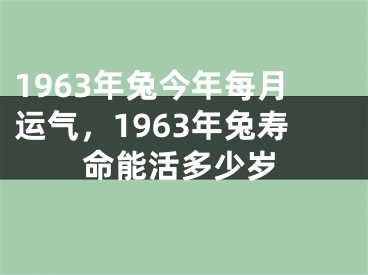 1963年兔今年每月运气，1963年兔寿命能活多少岁