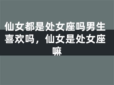 仙女都是处女座吗男生喜欢吗，仙女是处女座嘛