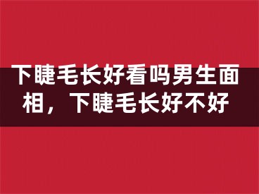 下睫毛长好看吗男生面相，下睫毛长好不好