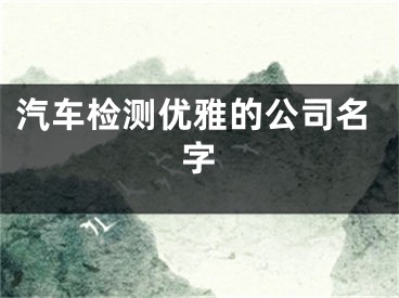 汽车检测优雅的公司名字