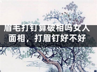 眉毛打钉算破相吗女人面相，打眉钉好不好