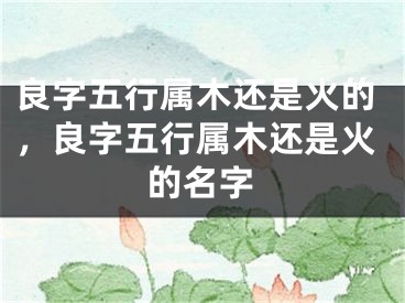 良字五行属木还是火的,良字五行属木还是火的名字