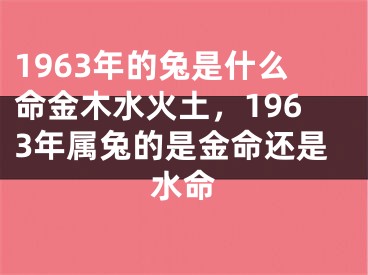 1963年的兔是什么命金木水火土，1963年属兔的是金命还是水命