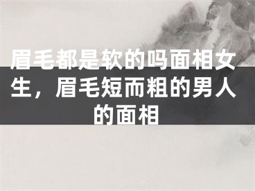眉毛都是软的吗面相女生,眉毛短而粗的男人的面相