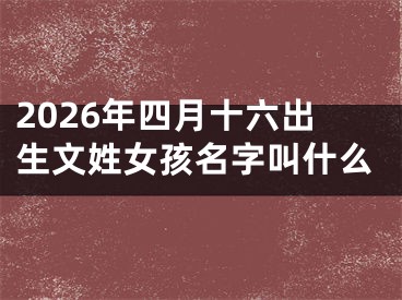 2026年四月十六出生文姓女孩名字叫什么