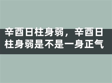 辛酉日柱身弱，辛酉日柱身弱是不是一身正气