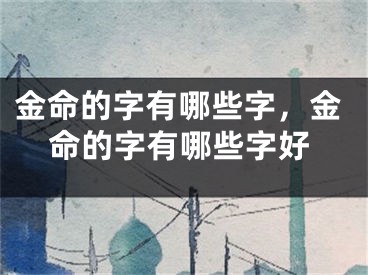 金命的字有哪些字，金命的字有哪些字好