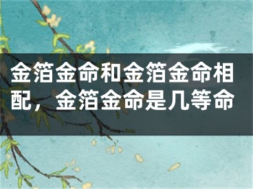 金箔金命和金箔金命相配,金箔金命是几等命