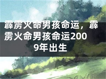 霹雳火命男孩命运,霹雳火命男孩命运2009年出生