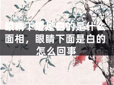 眼睛下边是白的是什么面相，眼睛下面是白的怎么回事