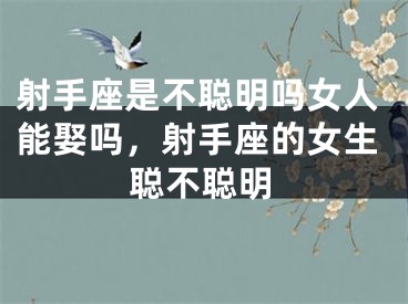 射手座是不聪明吗女人能娶吗，射手座的女生聪不聪明