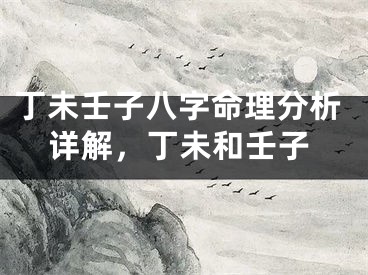 丁未壬子八字命理分析详解，丁未和壬子