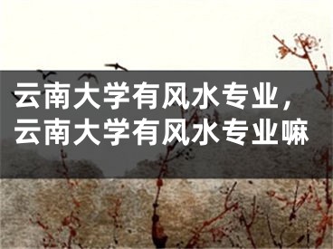 云南大学有风水专业，云南大学有风水专业嘛
