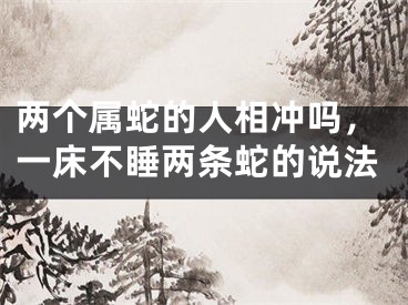 两个属蛇的人相冲吗,一床不睡两条蛇的说法