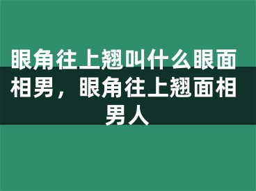 眼角往上翘叫什么眼面相男,眼角往上翘面相男人
