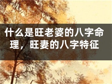 什么是旺老婆的八字命理，旺妻的八字特征
