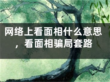 网络上看面相什么意思,看面相骗局套路