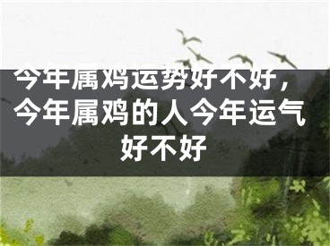 今年属鸡运势好不好，今年属鸡的人今年运气好不好