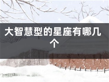 大智慧型的星座有哪几个