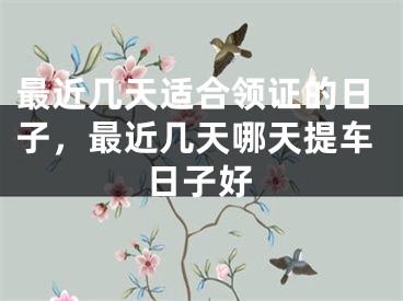 最近几天适合领证的日子，最近几天哪天提车日子好