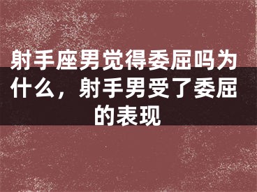 射手座男觉得委屈吗为什么，射手男受了委屈的表现