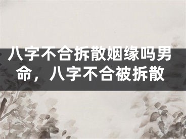 八字不合拆散姻缘吗男命，八字不合被拆散