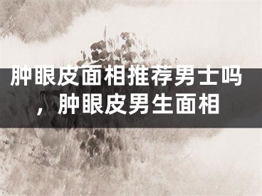 肿眼皮面相推荐男士吗，肿眼皮男生面相
