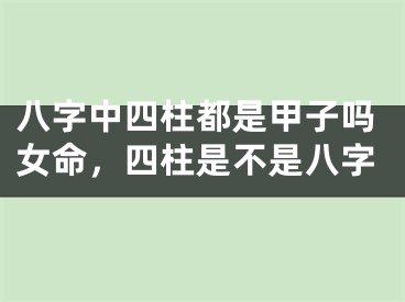 八字中四柱都是甲子吗女命，四柱是不是八字