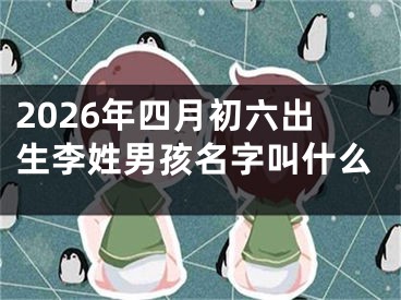 2026年四月初六出生李姓男孩名字叫什么