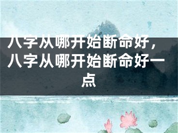 八字从哪开始断命好，八字从哪开始断命好一点