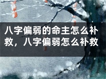 八字偏弱的命主怎么补救,八字偏弱怎么补救