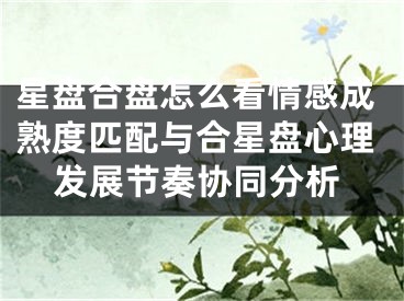 星盘合盘怎么看情感成熟度匹配与合星盘心理发展节奏协同分析