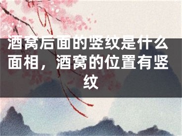 酒窝后面的竖纹是什么面相,酒窝的位置有竖纹