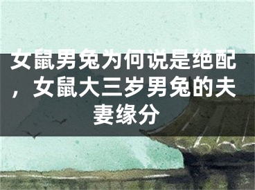 女鼠男兔为何说是绝配,女鼠大三岁男兔的夫妻缘分