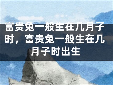 富贵兔一般生在几月子时，富贵兔一般生在几月子时出生