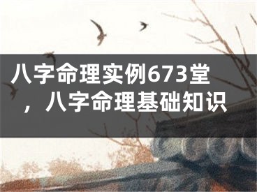 八字命理实例673堂，八字命理基础知识