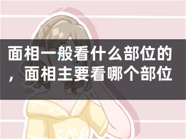 面相一般看什么部位的，面相主要看哪个部位
