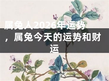 属兔人2026年运势，属兔今天的运势和财运